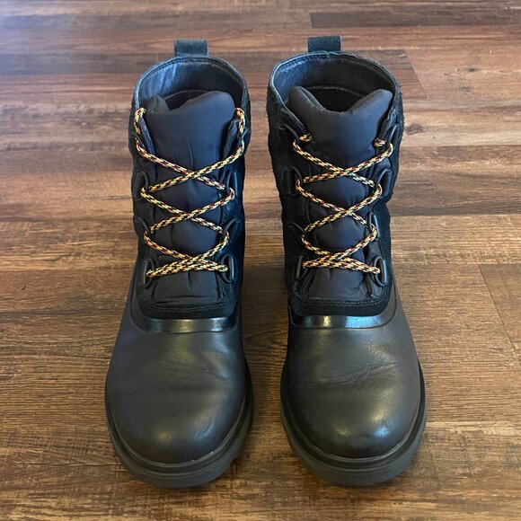 Sorel Womens Black Boots Lennox Waterproof Outdoor Duck Leather/Suede  Size 9 - Picture 3 of 13